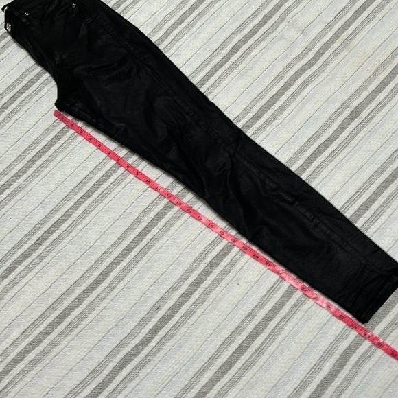 Good American Coated Black Slim Straight Jeans High Rise Pants 24 Night Out - Picture 14 of 15